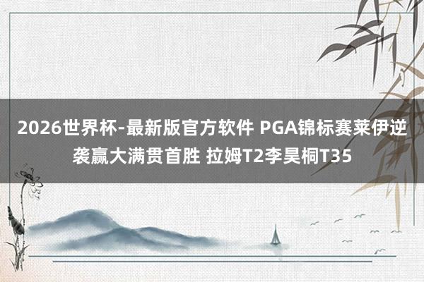 2026世界杯-最新版官方软件 PGA锦标赛莱伊逆袭赢大满贯首胜 拉姆T2李昊桐T35