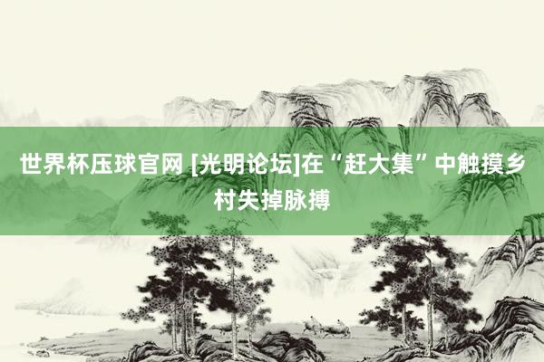 世界杯压球官网 [光明论坛]在“赶大集”中触摸乡村失掉脉搏