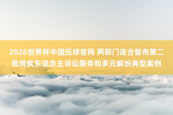 2026世界杯中国压球官网 两部门连合髻布第二批残疾东说念主诉讼服务和多元解纷典型案例