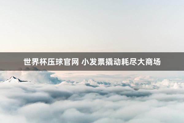 世界杯压球官网 小发票撬动耗尽大商场