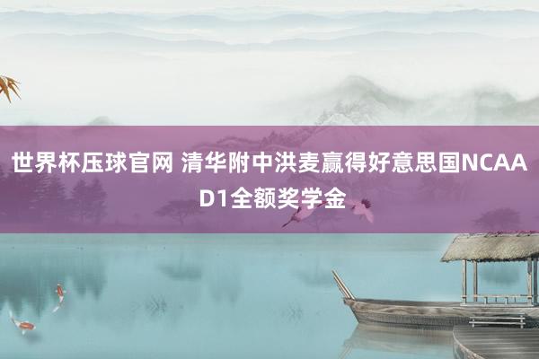 世界杯压球官网 清华附中洪麦赢得好意思国NCAA D1全额奖学金