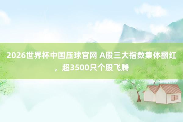 2026世界杯中国压球官网 A股三大指数集体翻红,超3500只个股飞腾