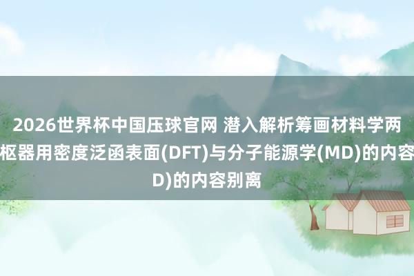 2026世界杯中国压球官网 潜入解析筹画材料学两大中枢器用密度泛函表面(DFT)与分子能源学(MD)的内容别离