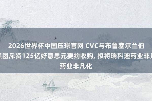 2026世界杯中国压球官网 CVC与布鲁塞尔兰伯特集团斥资125亿好意思元要约收购, 拟将瑞科迪药业非凡化