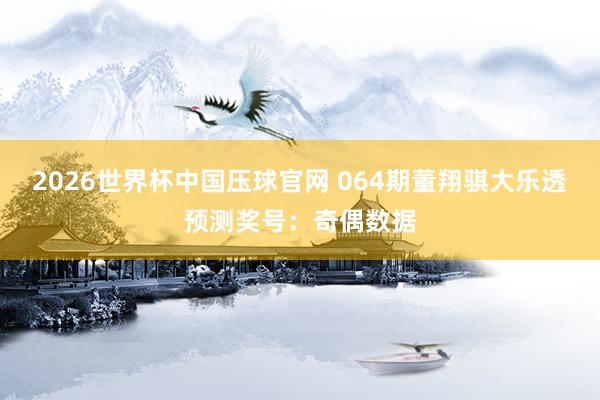 2026世界杯中国压球官网 064期董翔骐大乐透预测奖号：奇偶数据