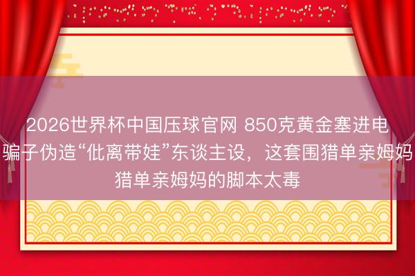 2026世界杯中国压球官网 850克黄金塞进电饭煲寄出!骗子伪造“仳离带娃”东谈主设,这套围猎单亲姆妈的脚本太毒